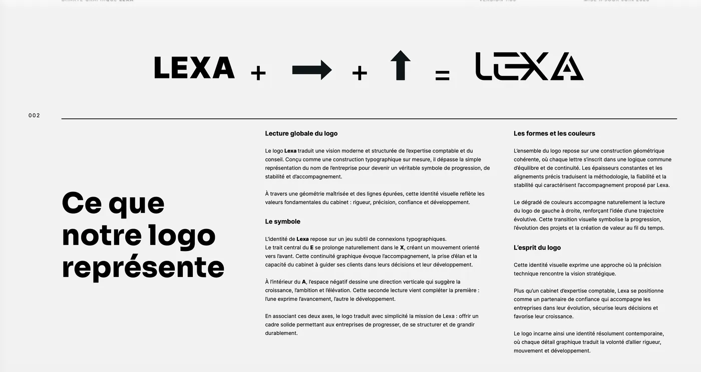 Construction et signification du logo LEXA
