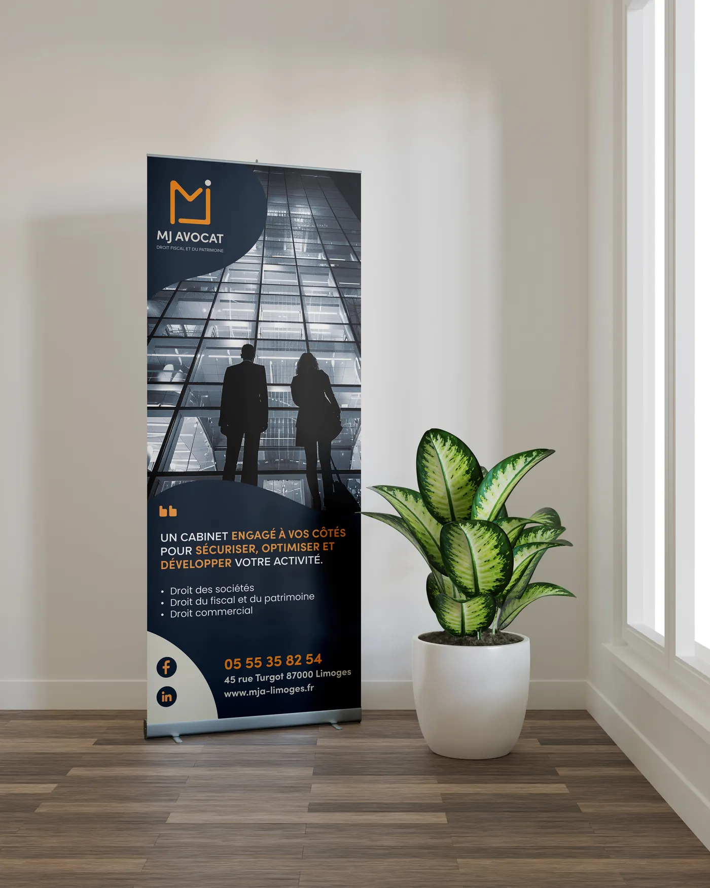 Roll-up MJ Avocat, version photographique