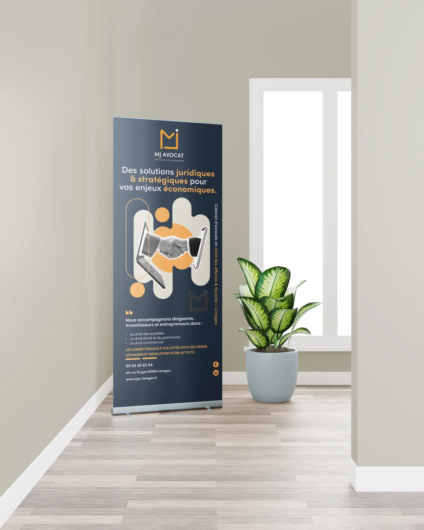 Roll-up MJ Avocat, version illustrée