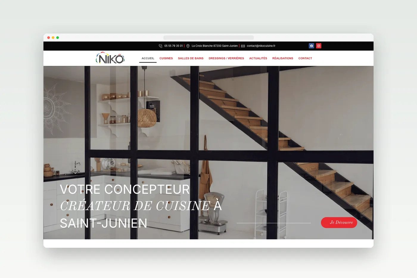 Site internet de Niko Cuisine, concepteur de cuisines à Saint-Junien