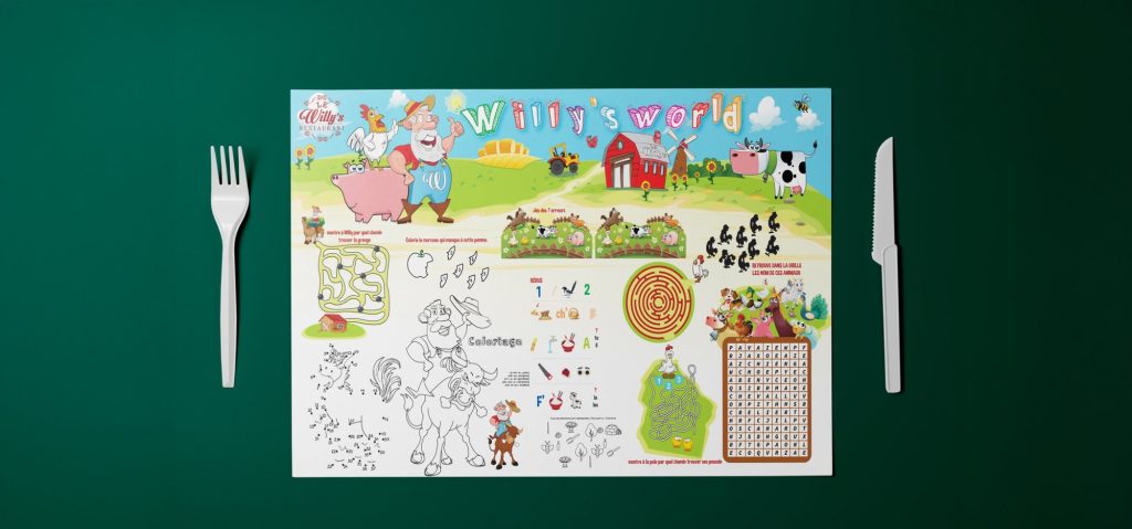 Le Willy’s – Set de table de jeux